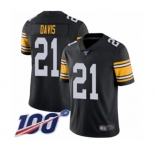 Youth Pittsburgh Steelers #21 Sean Davis Black Alternate Vapor Untouchable Limited Player 100th Season Football Jersey