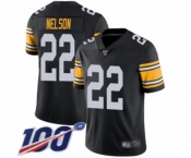 Youth Pittsburgh Steelers #22 Steven Nelson Black Alternate Vapor Untouchable Limited Player 100th Season Football Jersey