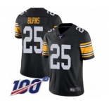 Youth Pittsburgh Steelers #25 Artie Burns Black Alternate Vapor Untouchable Limited Player 100th Season Football Jersey