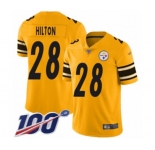 Youth Pittsburgh Steelers #28 Mike Hilton Limited Gold Inverted Legend 100th Season Football Jersey