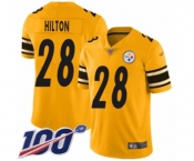 Youth Pittsburgh Steelers #28 Mike Hilton Limited Gold Inverted Legend 100th Season Football Jersey