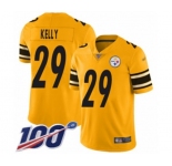 Youth Pittsburgh Steelers #29 Kam Kelly Limited Gold Inverted Legend 100th Season Football Jersey