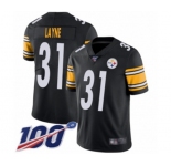 Youth Pittsburgh Steelers #31 Justin Layne Black Team Color Vapor Untouchable Limited Player 100th Season Football Jersey