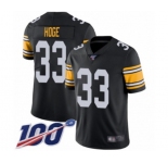 Youth Pittsburgh Steelers #33 Merril Hoge Black Alternate Vapor Untouchable Limited Player 100th Season Football Jersey