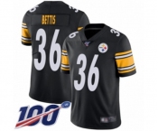 Youth Pittsburgh Steelers #36 Jerome Bettis Black Team Color Vapor Untouchable Limited Player 100th Season Football Jersey
