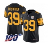 Youth Pittsburgh Steelers #39 Minkah Fitzpatrick Limited Black Rush Vapor Untouchable 100th Season Football Jersey