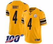 Youth Pittsburgh Steelers #4 Jordan Berry Limited Gold Inverted Legend 100th Season Football Jersey