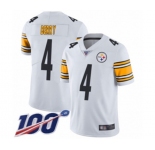 Youth Pittsburgh Steelers #4 Jordan Berry White Vapor Untouchable Limited Player 100th Season Football Jersey