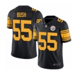 Youth Pittsburgh Steelers #55 Devin Bush Limited Black Rush Vapor Untouchable Football Jersey