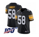 Youth Pittsburgh Steelers #58 Jack Lambert Black Alternate Vapor Untouchable Limited Player 100th Season Football Jersey