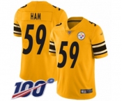 Youth Pittsburgh Steelers #59 Jack Ham Limited Gold Inverted Legend 100th Season Football Jersey