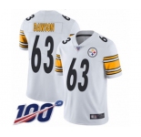Youth Pittsburgh Steelers #63 Dermontti Dawson White Vapor Untouchable Limited Player 100th Season Football Jersey