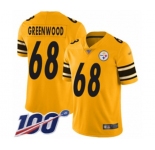 Youth Pittsburgh Steelers #68 L.C. Greenwood Limited Gold Inverted Legend 100th Season Football Jersey