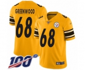 Youth Pittsburgh Steelers #68 L.C. Greenwood Limited Gold Inverted Legend 100th Season Football Jersey