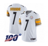 Youth Pittsburgh Steelers #7 Ben Roethlisberger White Vapor Untouchable Limited Player 100th Season Football Jersey