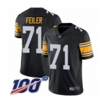 Youth Pittsburgh Steelers #71 Matt Feiler Black Alternate Vapor Untouchable Limited Player 100th Season Football Jersey