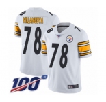 Youth Pittsburgh Steelers #78 Alejandro Villanueva White Vapor Untouchable Limited Player 100th Season Football Jersey