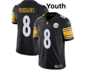 Youth Pittsburgh Steelers #8 Aaron Rodgers Black 2025 Vapor Limited Stitched Football Jersey