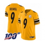 Youth Pittsburgh Steelers #9 Chris Boswell Limited Gold Inverted Legend 100th Season Football Jersey