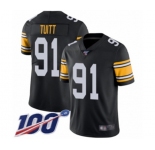 Youth Pittsburgh Steelers #91 Stephon Tuitt Black Alternate Vapor Untouchable Limited Player 100th Season Football Jersey