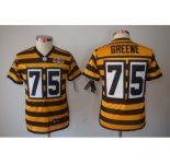 nike youth pittsburgh steelers #75 greene throwback yellow-black[nike limited team 80 anniversary]