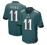 Men's Philadelphia Eagles #11 A. J. Brown Game Green Football Jersey