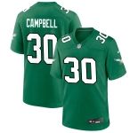 Mens Philadelphia Eagles #30 Jihaad Campbell Green Game Throwback Jersey