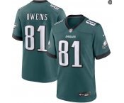 Mens Philadelphia Eagles Retired Player #81 Terrell Owens Green Game Football Jersey