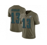 Men Nike Philadelphia Eagles #13 Nelson Agholor Limited Olive 2017 Salute to Service NFL Jersey