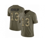 Men Nike Philadelphia Eagles #13 Nelson Agholor Limited Olive Camo 2017 Salute to Service NFL Jersey