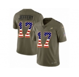 Men Nike Philadelphia Eagles #17 Alshon Jeffery Limited Olive USA Flag 2017 Salute to Service NFL Jersey