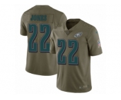 Men Nike Philadelphia Eagles #22 Sidney Jones Limited Olive 2017 Salute to Service NFL Jersey