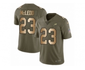 Men Nike Philadelphia Eagles #23 Rodney McLeod Limited Olive Gold 2017 Salute to Service NFL Jersey