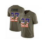 Men Nike Philadelphia Eagles #27 Malcolm Jenkins Limited Olive USA Flag 2017 Salute to Service NFL Jersey