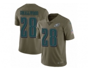 Men Nike Philadelphia Eagles #28 Wendell Smallwood Limited Olive 2017 Salute to Service NFL Jersey