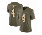 Men Nike Philadelphia Eagles #4 Jake Elliott Limited Olive Gold 2017 Salute to Service NFL Jersey