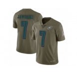 Men Nike Philadelphia Eagles #7 Ron Jaworski Limited Olive 2017 Salute to Service NFL Jersey