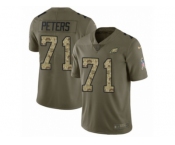 Men Nike Philadelphia Eagles #71 Jason Peters Limited Olive Camo 2017 Salute to Service NFL Jersey