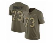 Men Nike Philadelphia Eagles #73 Isaac Seumalo Limited Olive Camo 2017 Salute to Service NFL Jersey