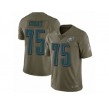 Men Nike Philadelphia Eagles #75 Vinny Curry Limited Olive 2017 Salute to Service NFL Jersey