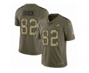 Men Nike Philadelphia Eagles #82 Mike Quick Limited Olive Camo 2017 Salute to Service NFL Jersey