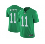 Men's Nike Philadelphia Eagles #11 Carson Wentz Limited Green Rush NFL Jersey