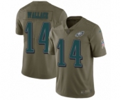 Men's Nike Philadelphia Eagles #14 Mike Wallace Limited Olive 2017 Salute to Service NFL Jersey