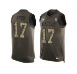 Men's Nike Philadelphia Eagles #17 Alshon Jeffery Limited Green Salute to Service Tank Top NFL Jersey