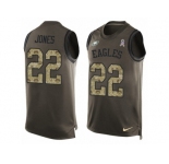Men's Nike Philadelphia Eagles #22 Sidney Jones Limited Green Salute to Service Tank Top NFL Jersey