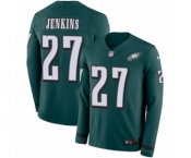 Men's Nike Philadelphia Eagles #27 Malcolm Jenkins Limited Green Therma Long Sleeve NFL Jersey
