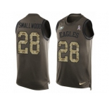 Men's Nike Philadelphia Eagles #28 Wendell Smallwood Limited Green Salute to Service Tank Top NFL Jersey