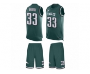 Men's Nike Philadelphia Eagles #33 Ron Brooks Limited Midnight Green Tank Top Suit NFL Jersey
