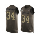 Men's Nike Philadelphia Eagles #34 Donnel Pumphrey Limited Green Salute to Service Tank Top NFL Jersey