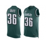 Men's Nike Philadelphia Eagles #36 Dwayne Gratz Limited Midnight Green Player Name & Number Tank Top NFL Jersey